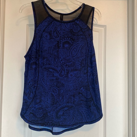 Lululemon Blue and Black Paisley Tank Top No Size - Picture 2 of 7